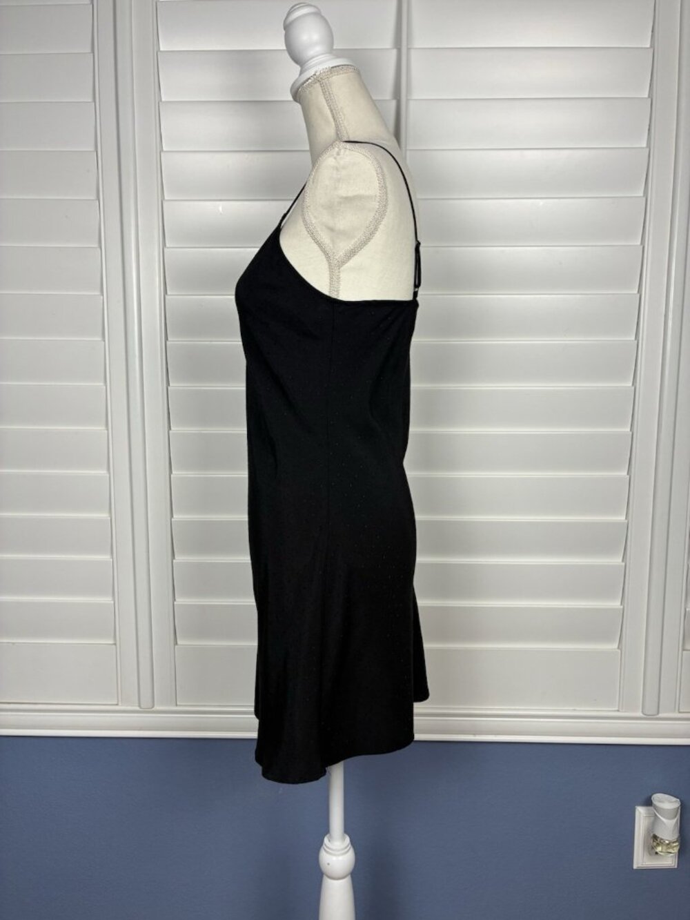 RACHEL Rachel Roy Women’s 2 Black Tonal Dot Mini Slip Dress Adjustable Straps - Picture 3 of 7